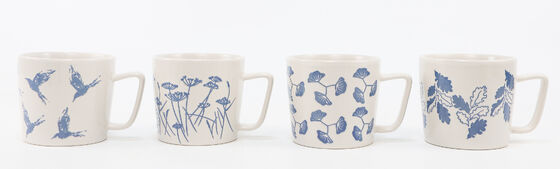 Two Series Minimalist Art Ceramic Mug Set, Blue Botanical Sketch & Terracotta Boho Geometric Speckled Coffee Mugs Amazon Listing Title
